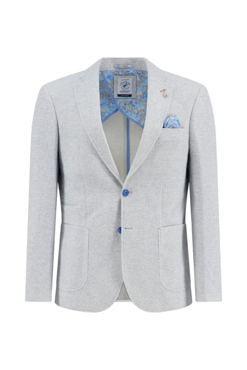 A Fish Named Fred Boucle Blazer Jacket Light Blue