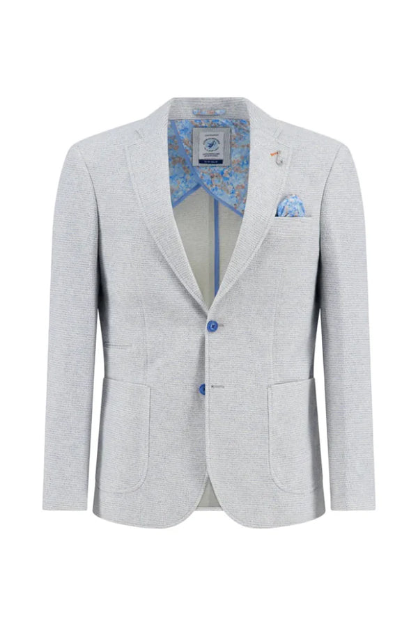 A Fish Named Fred Boucle Blazer Jacket Light Blue