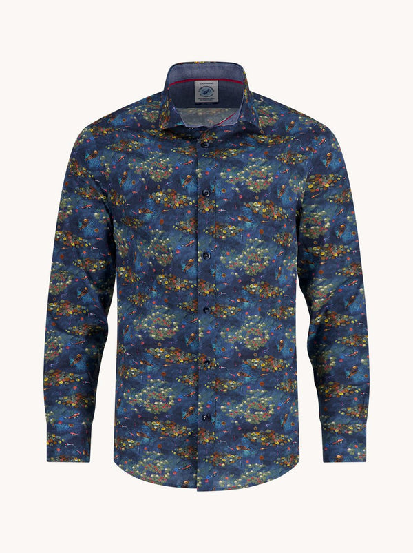 A Fish Named Fred Printed Shirt Teal