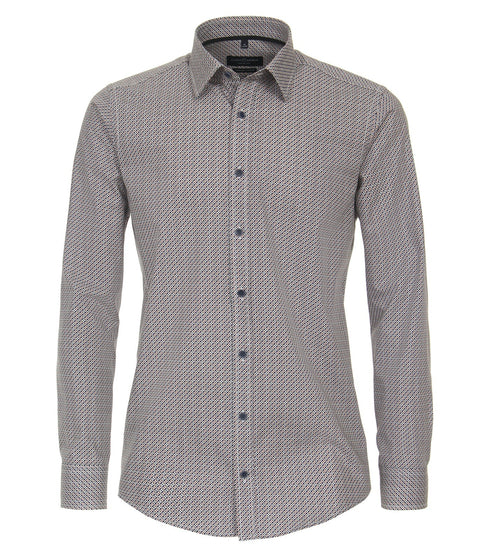 Casa Moda Printed L/S Casual Shirt Brown