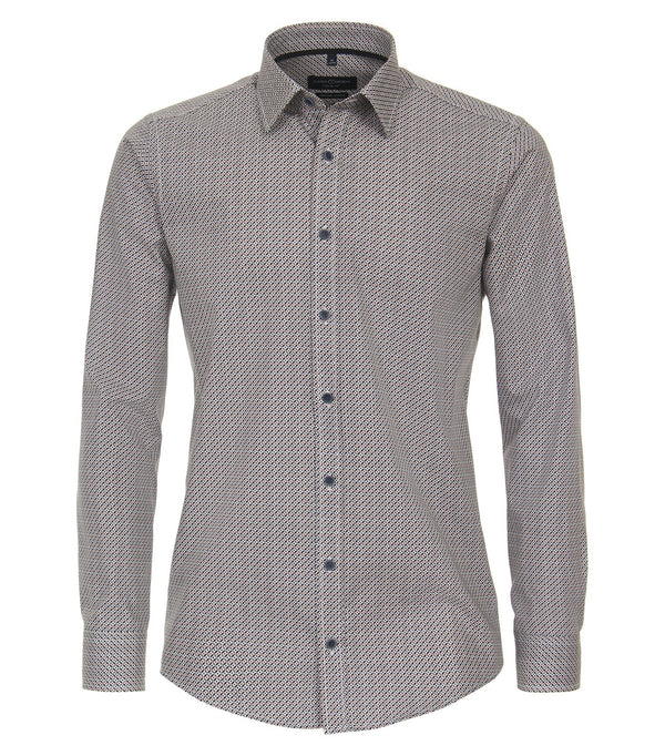 Casa Moda Printed L/S Casual Shirt Brown