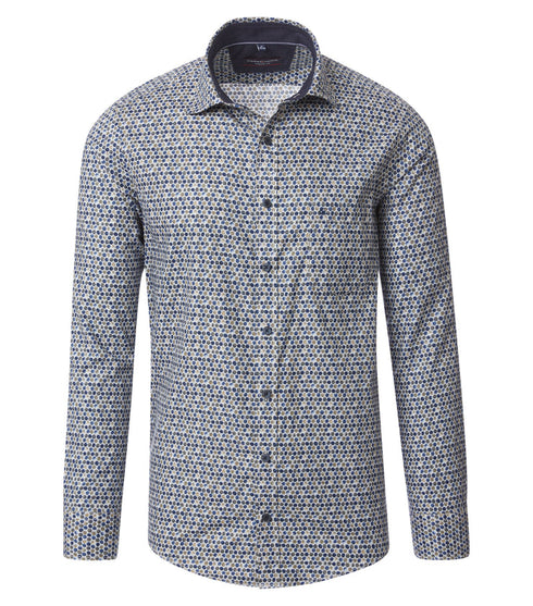Casa Moda Printed Casual Shirt Blue
