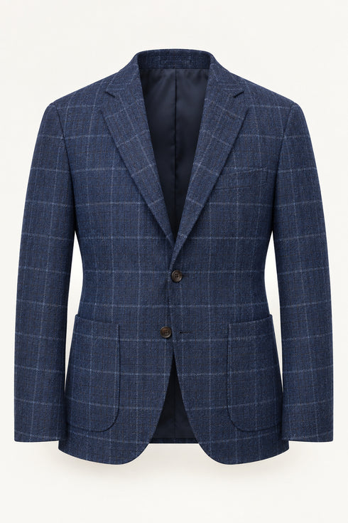 Herbie Frogg Maddox Lambswool Jacket Blue Check