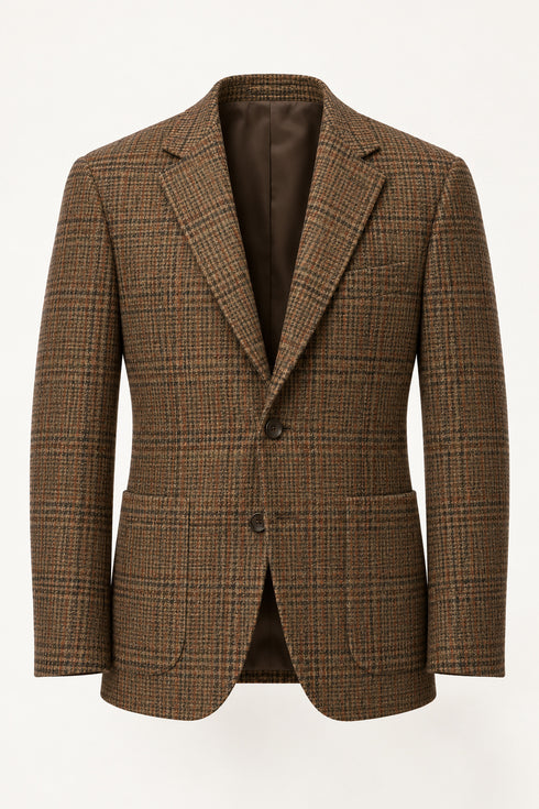 Herbie Frogg Maddox Lambswool Jacket Brown Check