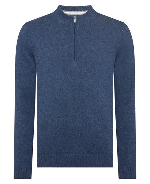 Remus Uomo 1/4 Zip Up Knitwear Indigo