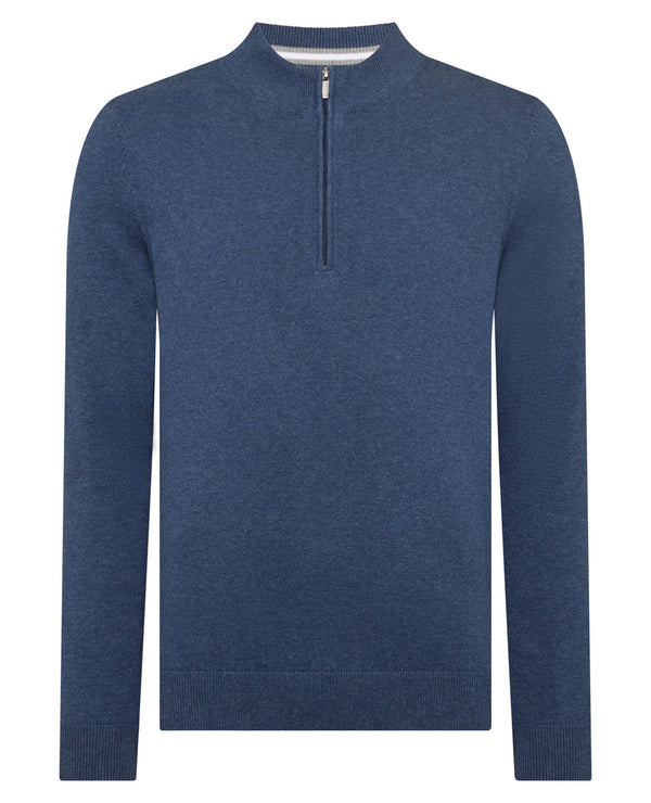 Remus Uomo 1/4 Zip Up Knitwear Indigo