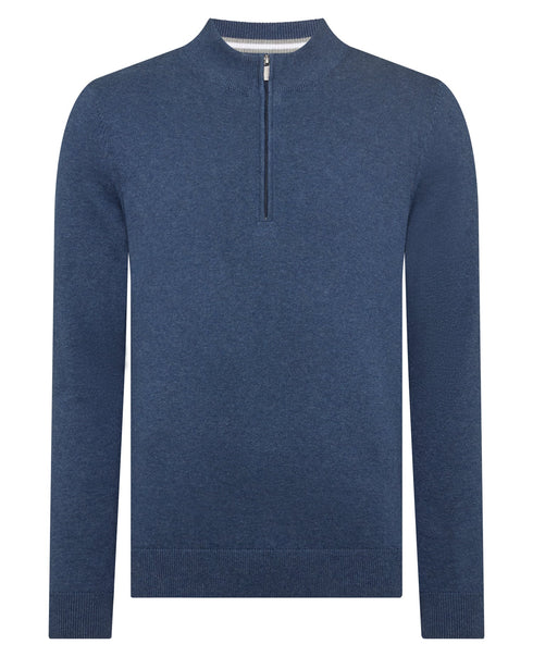 Remus Uomo 1/4 Zip Up Knitwear Blue