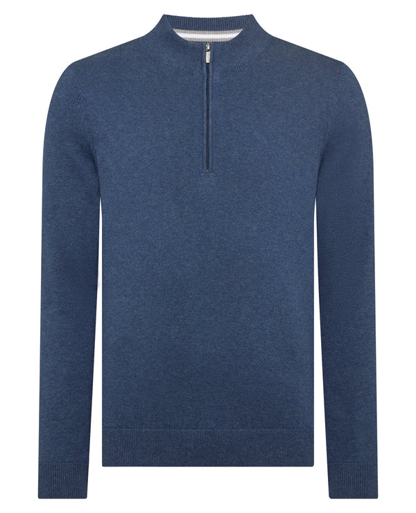 Remus Uomo 1/4 Zip Up Knitwear Blue