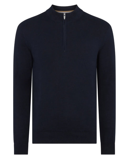 Remus Uomo 1/4 Zip Up Knitwear Navy