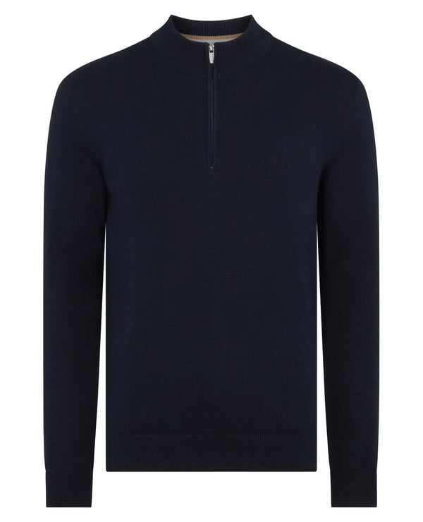 Remus Uomo 1/4 Zip Up Knitwear Navy