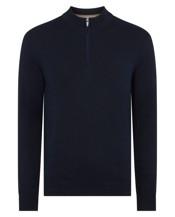 Remus Uomo 1/4 Zip Up Knitwear Navy
