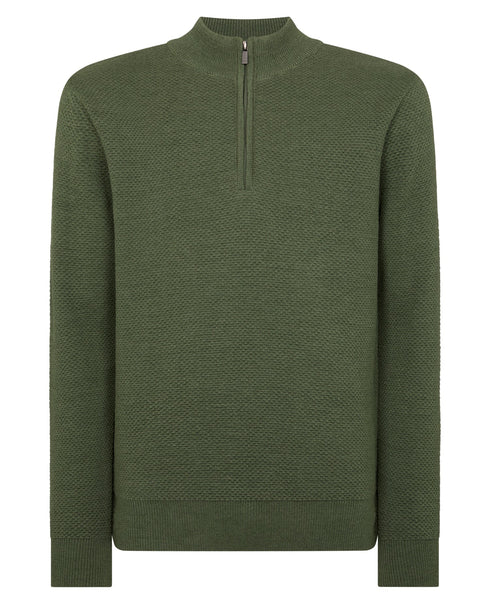 Remus Uomo Half Zip Knitwear Green