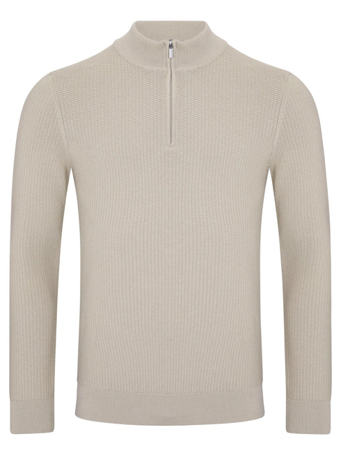 Remus Uomo Half Zip Knitwear Beige