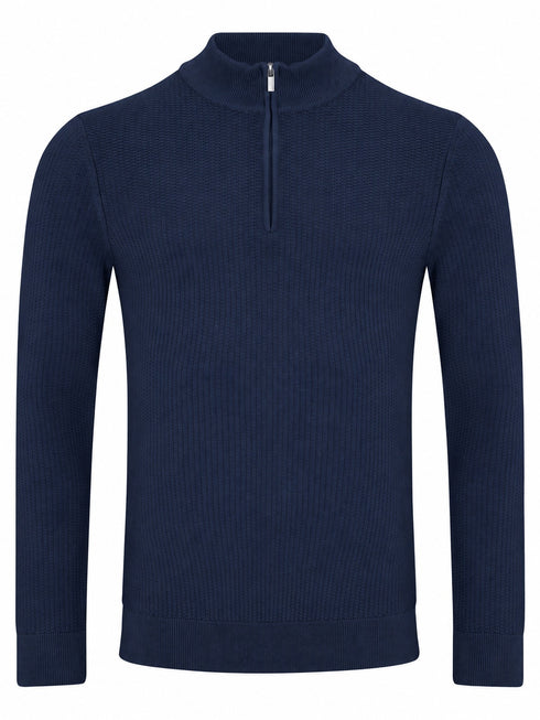 Remus Uomo Half Zip Knitwear Navy