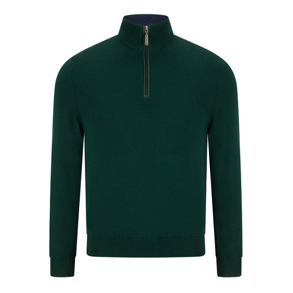6Th Sense Diego 1/4 Zip Knitwear Green