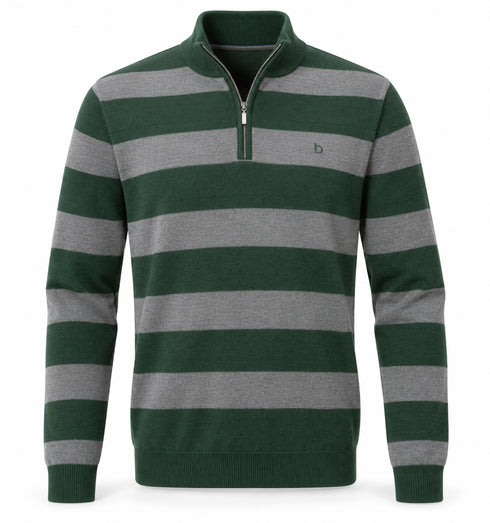 Bugatti Half Zip Cotton Knitwear Green