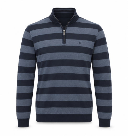 Bugatti Half Zip Cotton Knitwear Navy