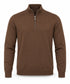 Bugatti Half Zip Ribbed Knitwear Brown