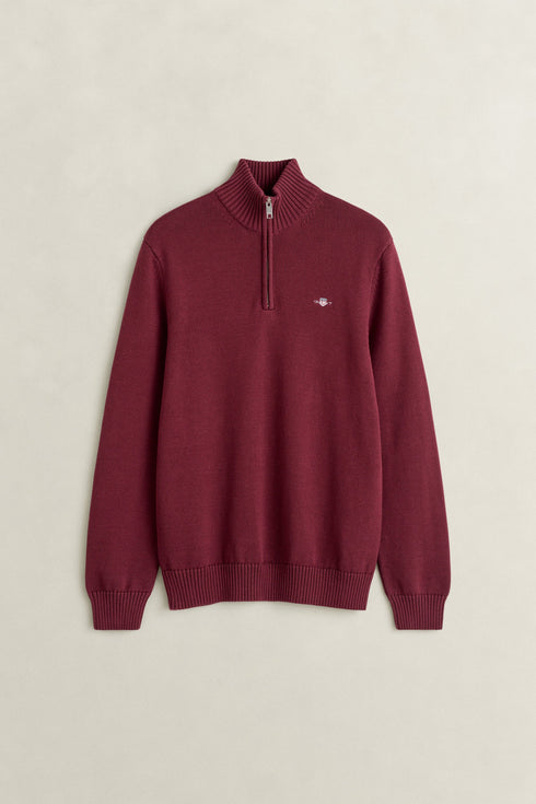 Gant Half Zip Knitwear Wine