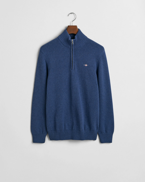 Gant Half Zip Knitwear Midblue