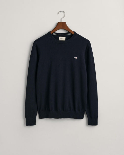 Gant Classic Cotton C/N Knitwear Evening Blue