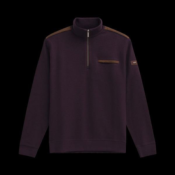 Bugatti Half Zip Knitwear Wine