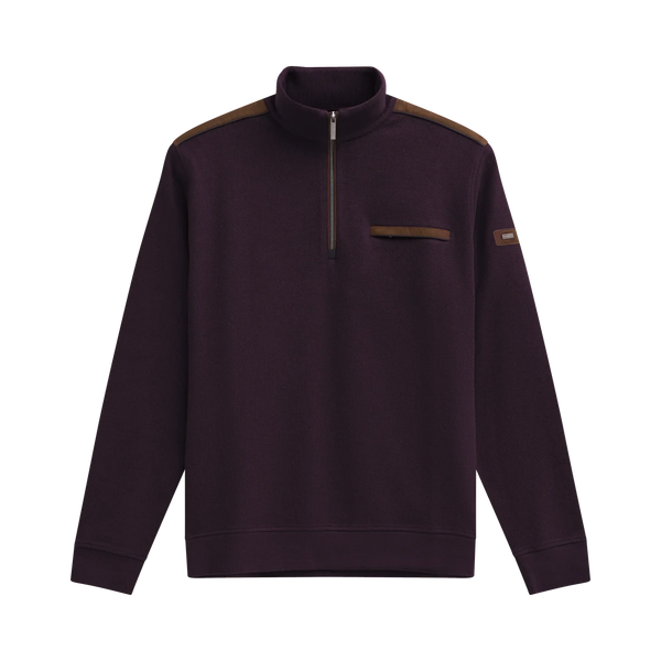 Bugatti Half Zip Knitwear Wine