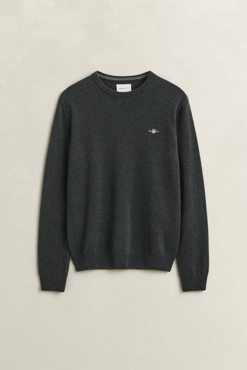 Gant Superfine Lambswool C/N Knitwear Moss