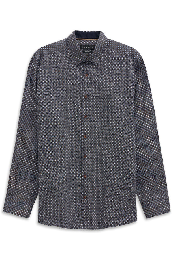 Bugatti Printed Shirt Brown