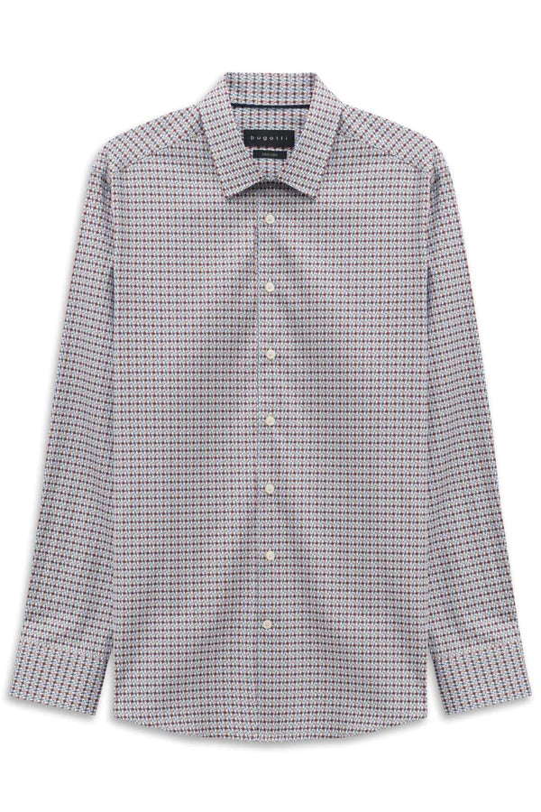 Bugatti Printed Shirt Wine