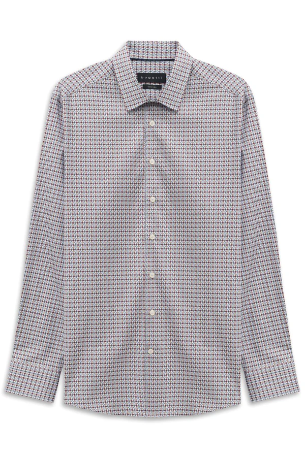 Bugatti Printed Shirt Wine