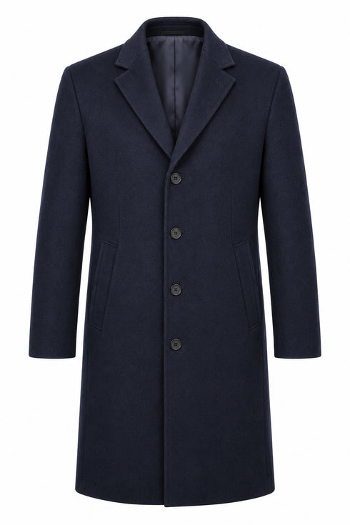 Daniel Grahame Wool Rich Coat Navy