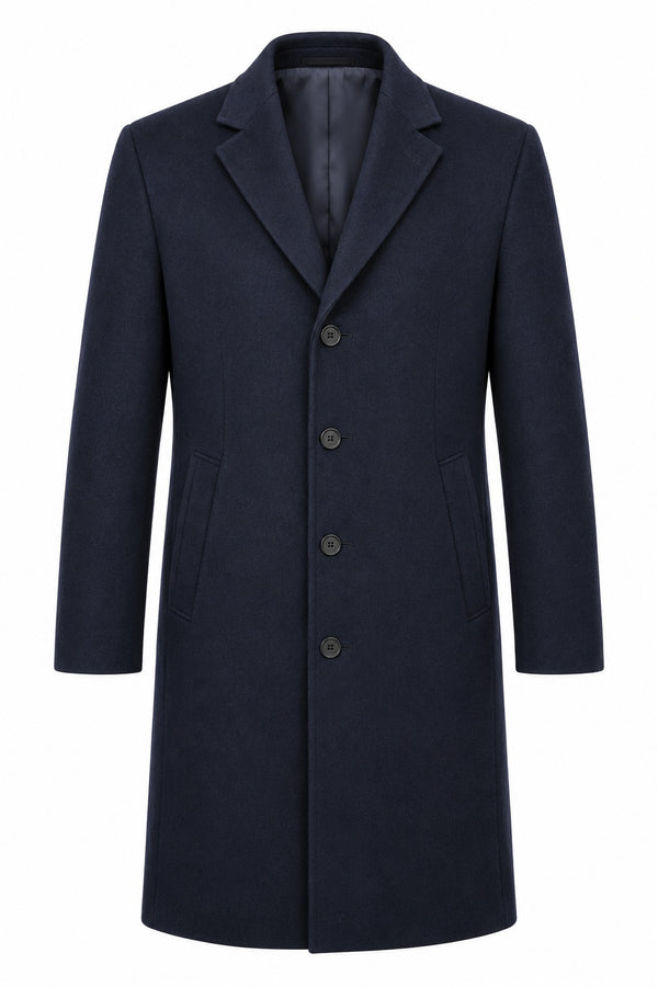 Daniel Grahame Wool Rich Coat Navy