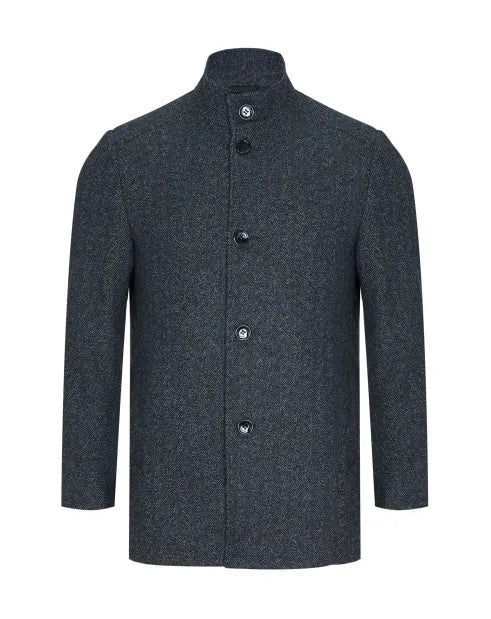 Daniel Grahame Watson Wool Overcoat Navy