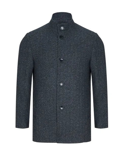 Daniel Grahame Watson Wool Overcoat Navy