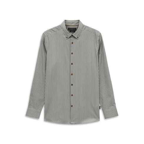 Bugatti Stripe Shirt Moss