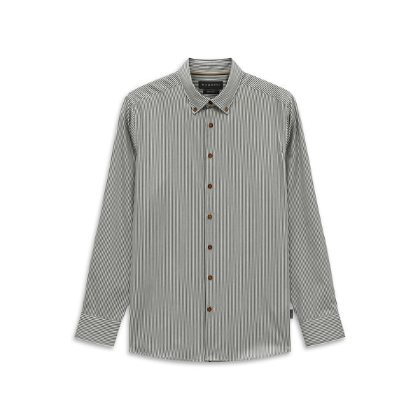 Bugatti Stripe Shirt Moss