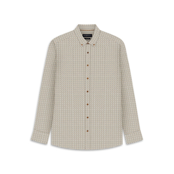 Bugatti Printed Shirt Beige