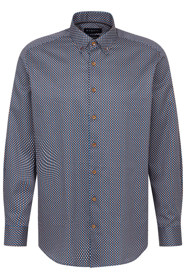 Bugatti Printed Shirt Brown