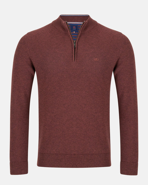 Andre Madrid 1/4 Zip Knitwear Rust