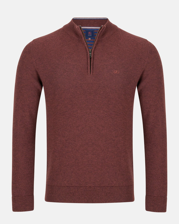 Andre Madrid 1/4 Zip Knitwear Rust