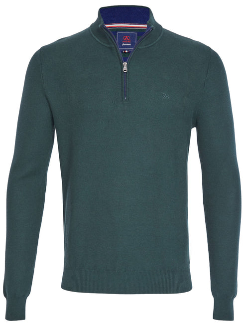 Andre Aran 1/4 Zip Up Knitwear Forest