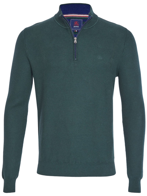 Andre Aran 1/4 Zip Up Knitwear Forest