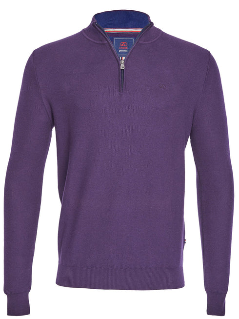 Andre Aran 1/4 Zip Up Knitwear Purple