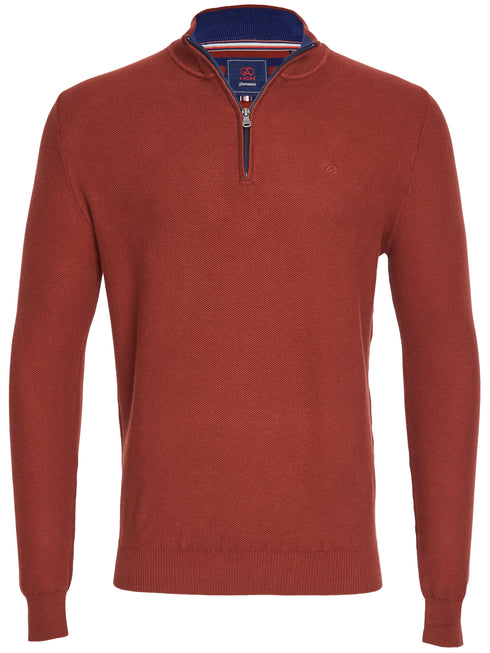 Andre Aran 1/4 Zip Up Knitwear Rust
