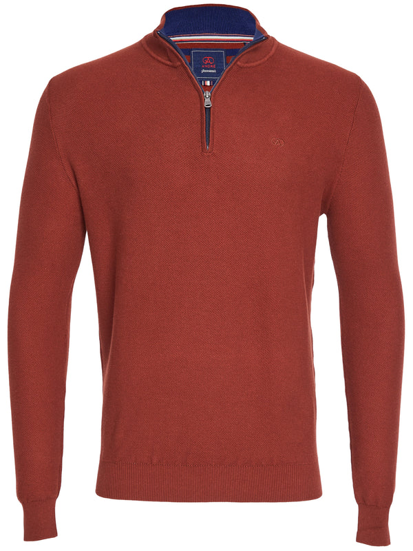 Andre Aran 1/4 Zip Up Knitwear Rust