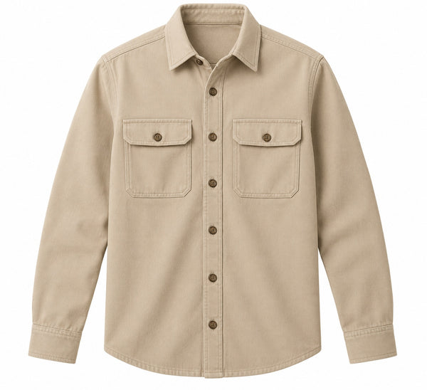 6Th Sence Overshirt Beige