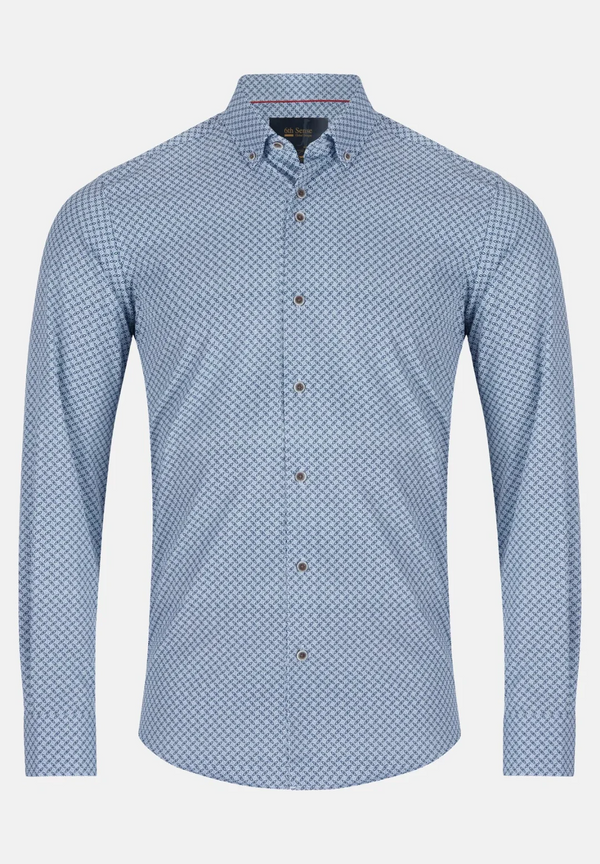 6Th Sence Printed Shirt Ice Blue