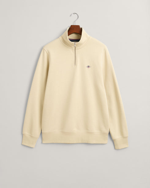 Gant Reg Shield Half Zip Sweat Top Beige