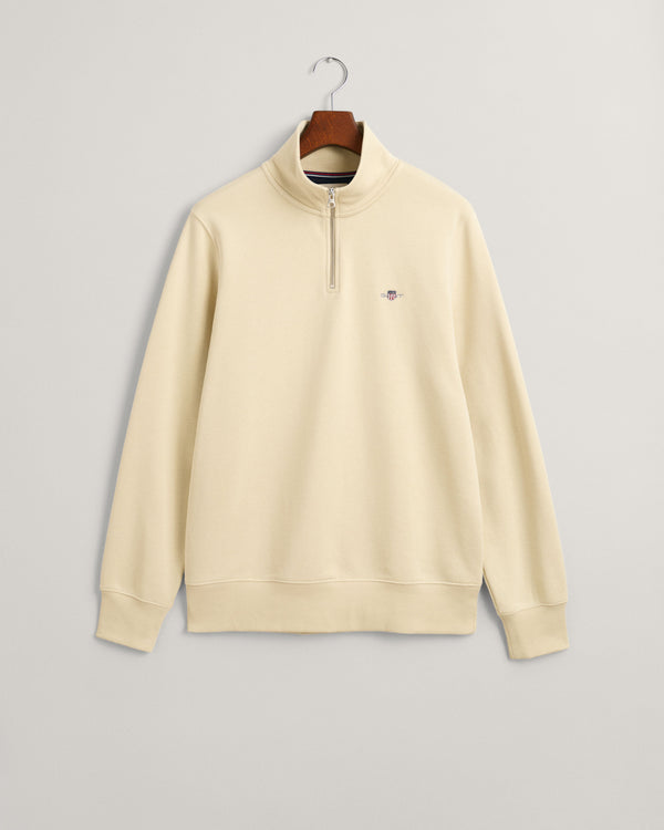 Gant Reg Shield Half Zip Sweat Top Cream
